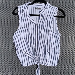 Cotton On Striped Sleeveless Button Up